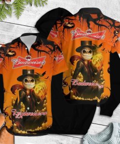 Halloween Jack Skellington Budweiser Hawaiian Shirt