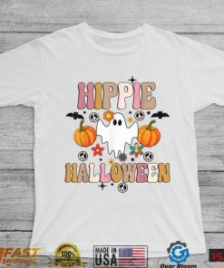 Hippie Halloween Funny Halloween With Ghost Boo Spooky T Shirt