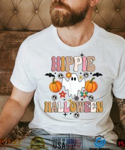 Hippie Halloween Funny Halloween With Ghost Boo Spooky T Shirt