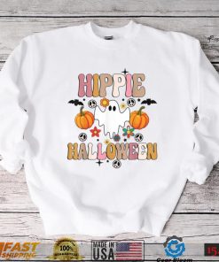 Hippie Halloween Funny Halloween With Ghost Boo Spooky T Shirt