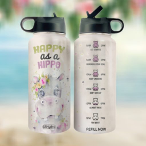 Hippopotamus HTR2508003 Stainless Steel Bottle With Straw Li