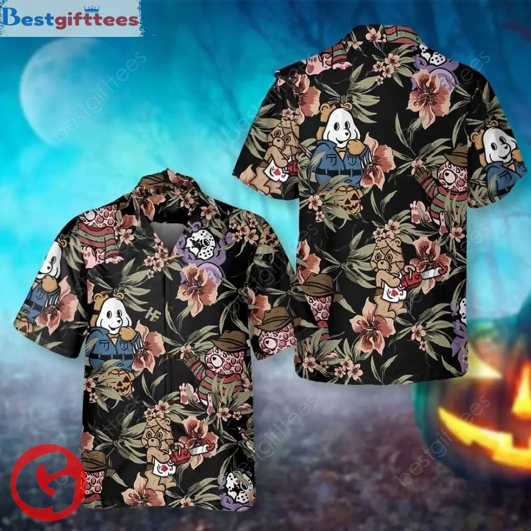 Horror Movie Characters Scare Dogs Halloween Hawaiian Shirt, Funny Halloween Shirt