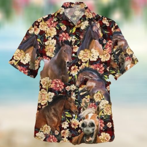 Horse Red Plaid Pattern Hawaiian Shirt, Cheap Hawaiian Shirts2