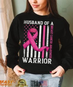 Husband Of A Warrior Breast Cancer Awareness American Flag T Shirt