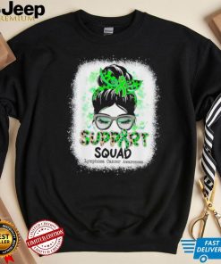 Support squad messy bun lime green ribbon lymphoma cancer shirt