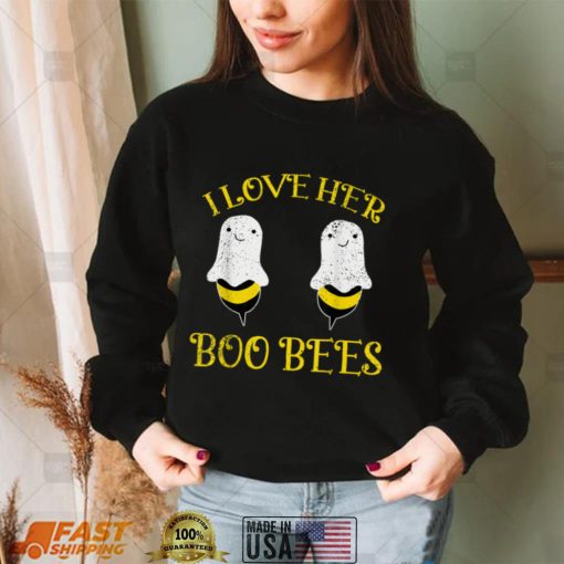 I Love Her Boo Bees Couples Halloween Adult Costume His Men T Shirt