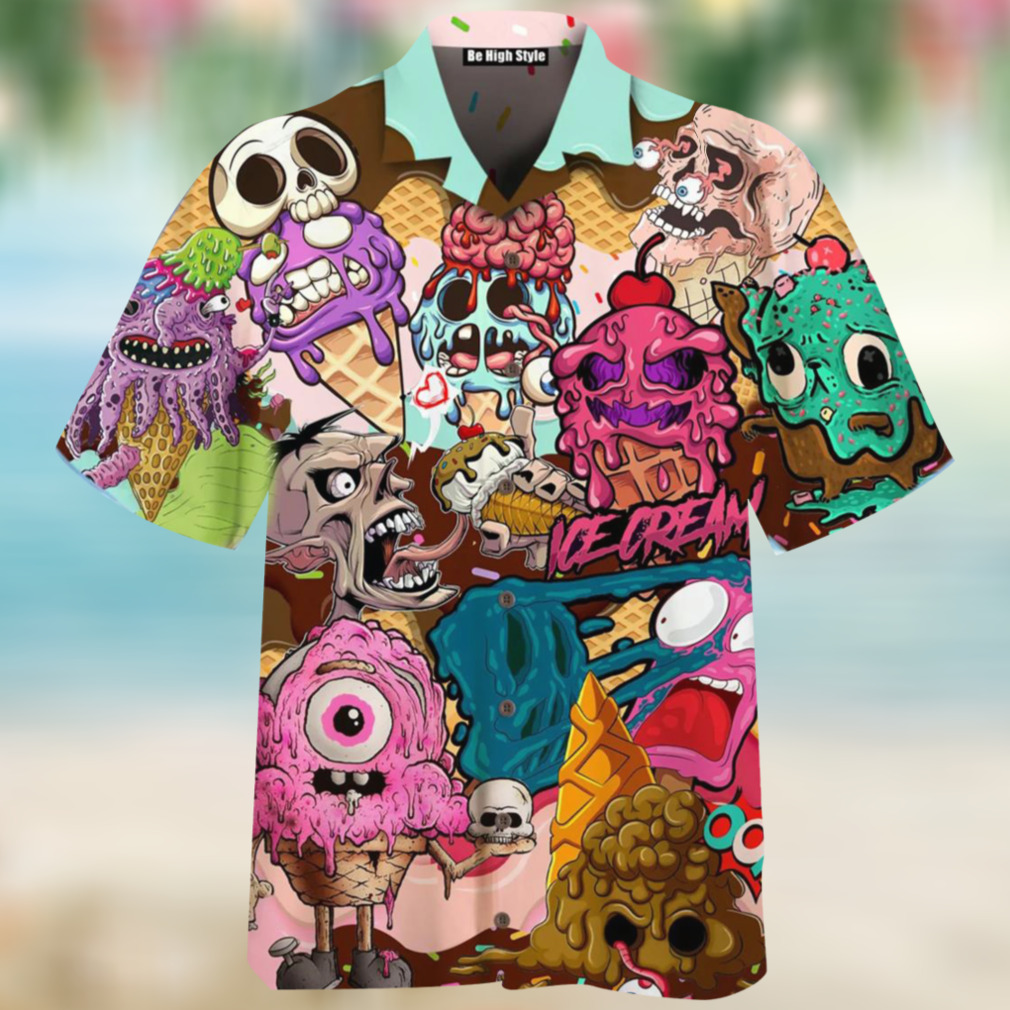 Ice Cream Zombie Halloween Hawaiian Shirt - teejeep