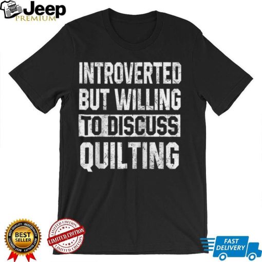 Introverted But Willing To Discuss Quilting Women Quilters Raglan Baseball Tee