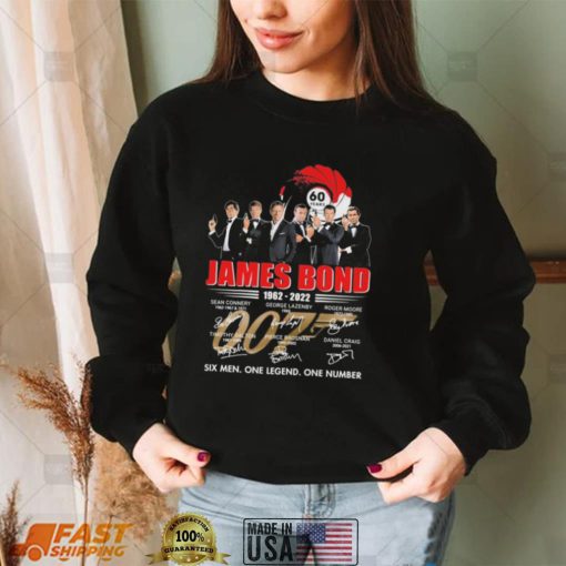 James Bond 007 60 Years 1962 2022 Six Men One Legend One Number Signatures Shirt
