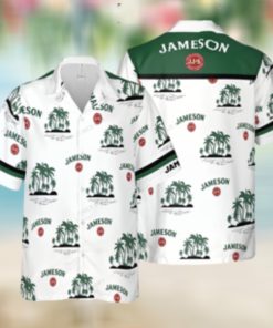 Jameson Irish Whiskey Green Palm Tree Hawaiian Shirt
