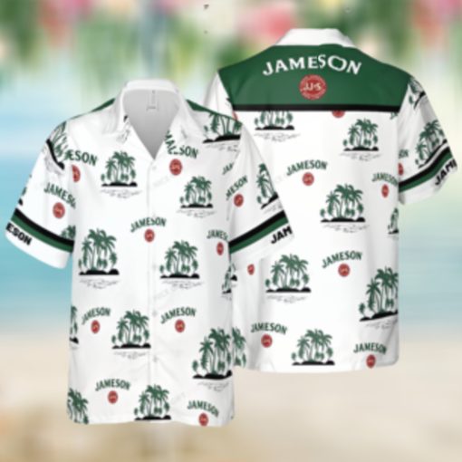 Jameson Irish Whiskey Green Palm Tree Hawaiian Shirt