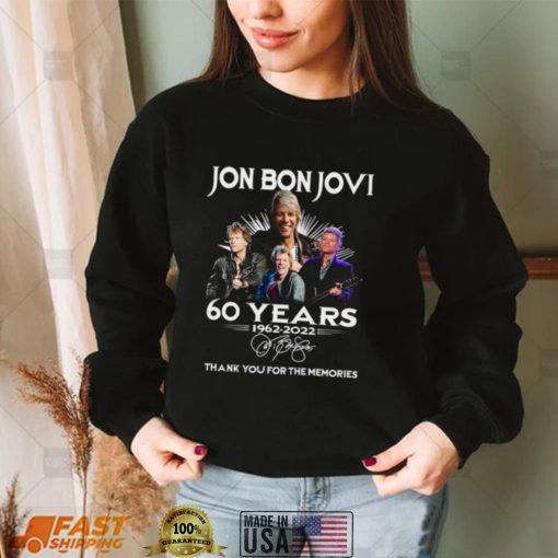 Jon Bon Jovi 60 years 1962 2022 thank you for the memories shirt