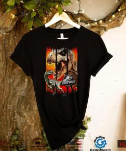 Jurassic Park Jurassic World T Rex & Raptor Distressed Panels T Shirt