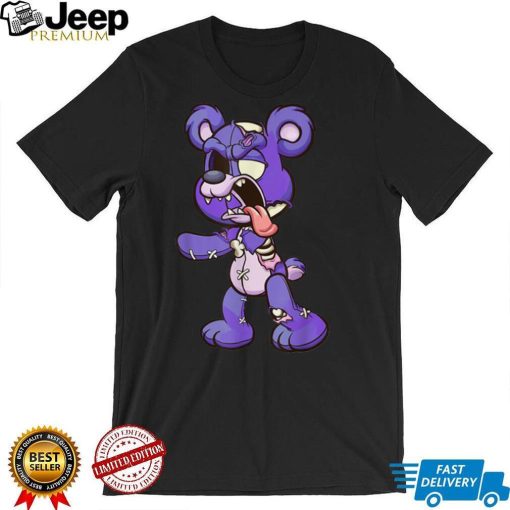 Kawaii Purple Pastel Goth Cute Creepy Teddy Bear Anime T Shirt