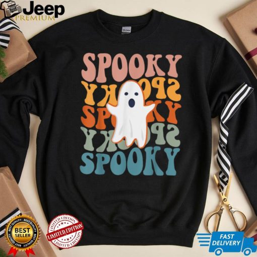 Spooky Boo Halloween Costume Retro Daisy Colorful Scary T Shirt