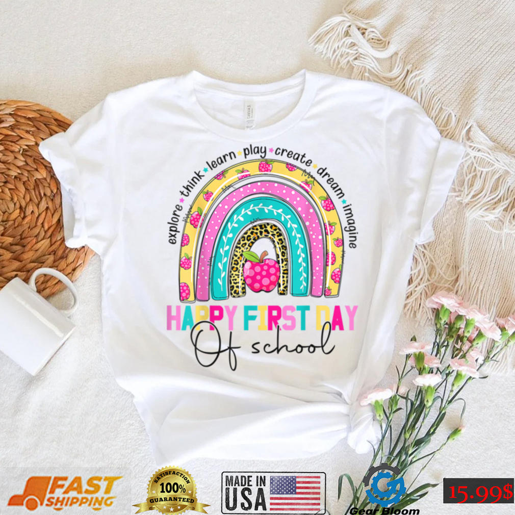 Leopard rainbow happy first day of school teacher boys girls T Shirt Leopard rainbow happy first day of school teacher boys girls T Shirt