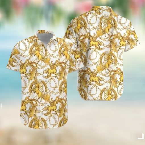 Luxury Golden Horses Hawaiian Shirt, Animal Lovers Hawaiian Shirt