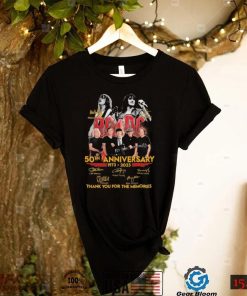 Malcolm Young And Bon Scott Ac Dc 50th Anniversary 1973 2023 Thank You For The Memories Signatures T shirt