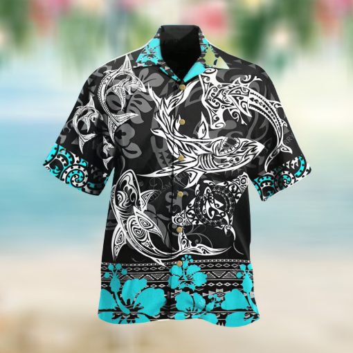 Mandala Shark Hibiscus For Aloha Shark Hawaii Shirt