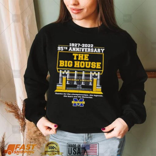 Michigan Wolverines 1997 2022 95th Anniversary The Big House Michigan Stadium Thank For The Championships Shirt