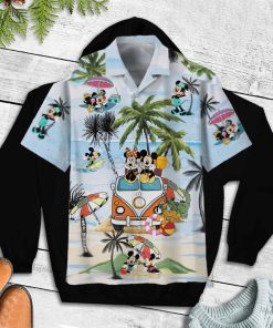 Mickey And Minnie Print For Beer Disney Hawaii Shirt