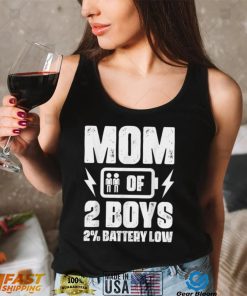Mom of 2 Boys Gift from Son Mothers Day Birthday Women T Shirt