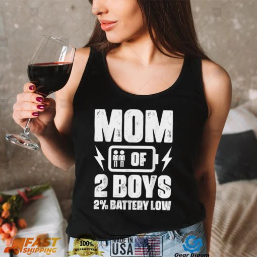 Mom of 2 Boys Gift from Son Mothers Day Birthday Women T Shirt