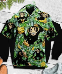 Monkey Loves Banana For Aloha Hawaii Shirt