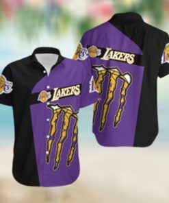 Monster Energy Los Angeles Lakers Hawaiian Shirt