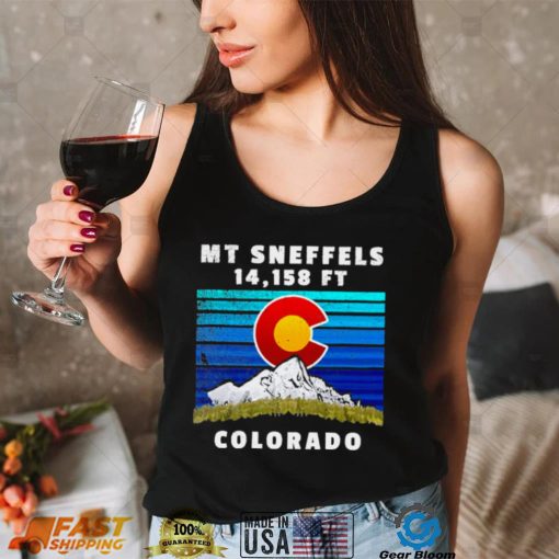 Mt Sneffels Colorado With Flag Themed Mountain Shirt