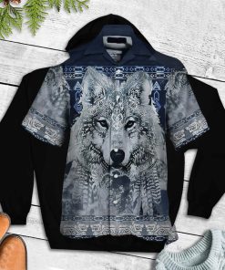 Native Wolf Blue For Wolf Lovers Aloha Hawaii Shirt