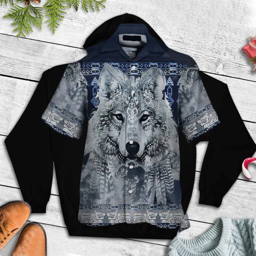 Native Wolf Blue For Wolf Lovers Aloha Hawaii Shirt