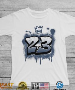 Number 23 Graffiti Match Jordan 6 Retro Midnight Navy shirt