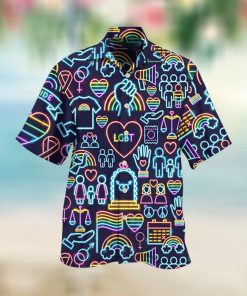 Neon Light Icon Gay Lesbian Support Equal Right Lgbtq Hawaii Shirt