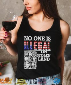 No One Is Illegal On stolen Land America flag 2022 shirt