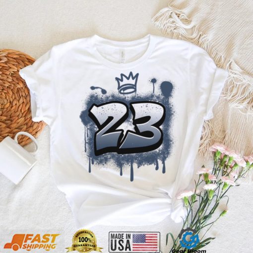 Number 23 Graffiti Match Jordan 6 Retro Midnight Navy shirt