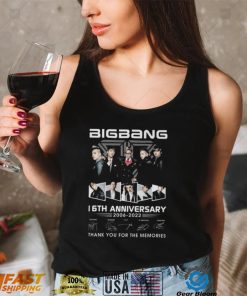 Official Bigbang 16th anniversary 2006 2022 thank you for the memories signatures shirt