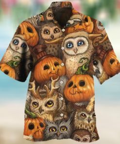 Owl Pumpkin Pattern Halloween Hawaiian Shirt