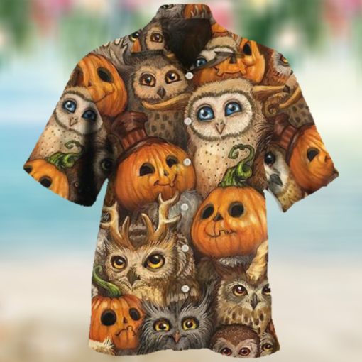 Owl Pumpkin Pattern Halloween Hawaiian Shirt