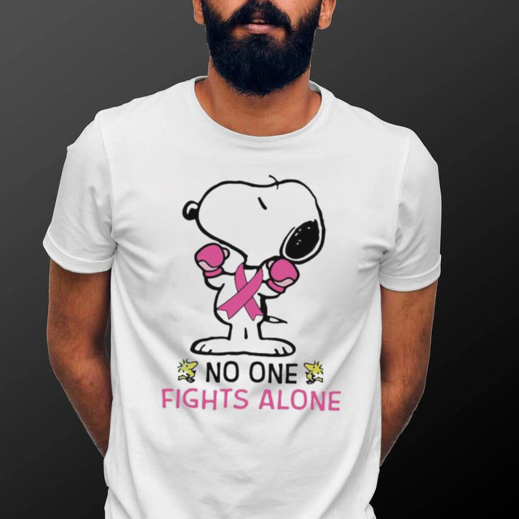 Snoopy Breast Cancer Awareness Shirt Snoopy No One Fights Alone