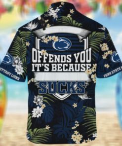 Penn State Nittany Lions Summer Hawaiian Shirt And Shorts, With Tropical Patterns For Fans