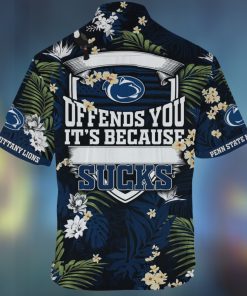 Penn State Nittany Lions Summer Hawaiian Shirt And Shorts, With Tropical Patterns For Fans