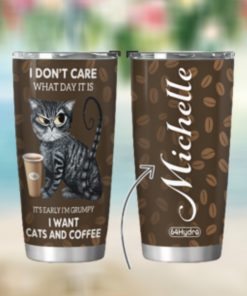 Personalized Coffee Cat HHZ2811003 Stainless Steel Tumbler