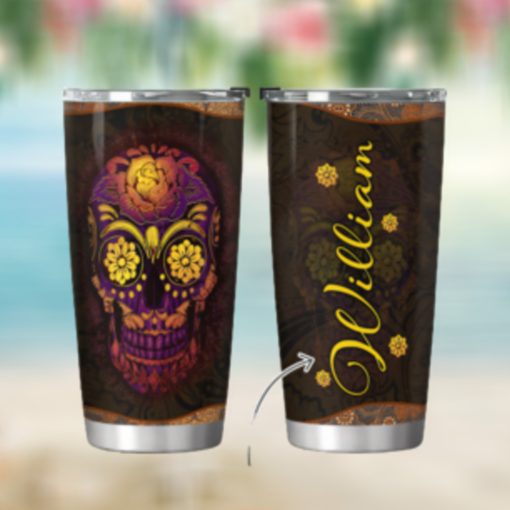 Personalized Sugar Skull TTZ1011021 Stainless Steel Tumbler