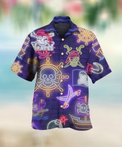 Pirate Skull Party Stunning Neon Things For Pirate Aloha Hawaii Shirt