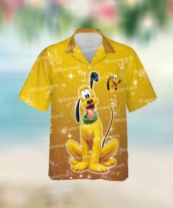 Pluto Bling Mickey Mouse Floral Flowers Aloha Hawaii Shirt