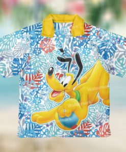 Pluto Mickey Mouse Winnie The Pooh Floral Disney Hawaii Shirt