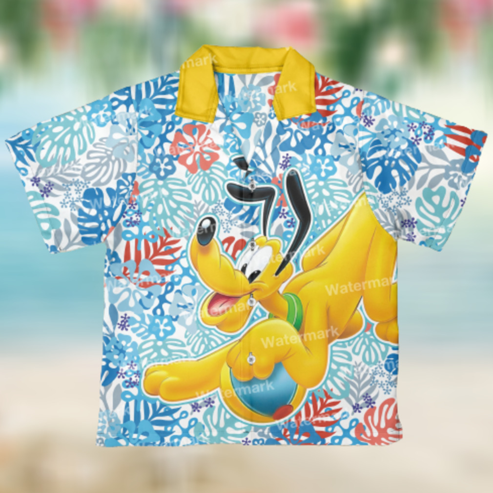 Pluto Mickey Mouse Winnie The Pooh Floral Disney Hawaii Shirt
