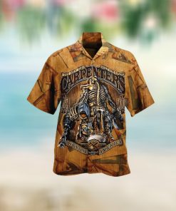 Proud Carpenter Skeleton For Button Down Aloha Hawaii Shirt
