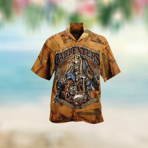 Proud Carpenter Skeleton For Button Down Aloha Hawaii Shirt